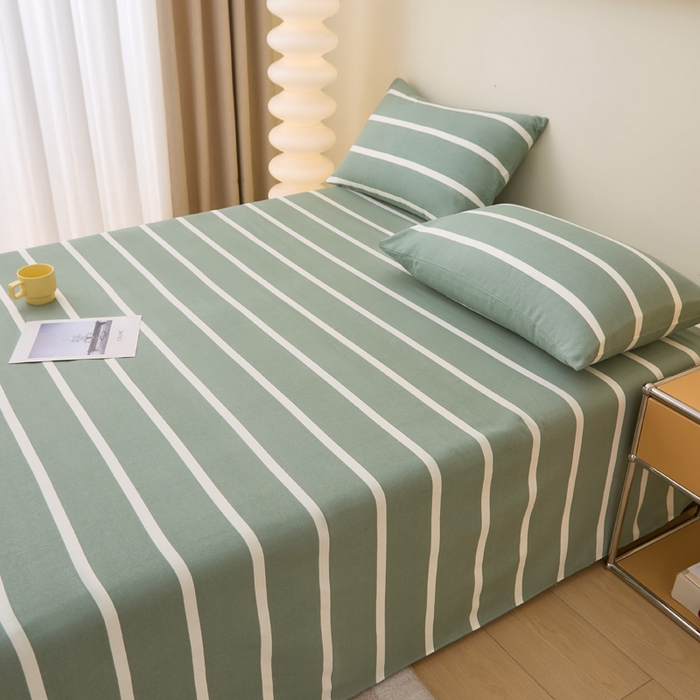 91家纺网 家纺一手货源 找家纺 首爱家纺 2025新款老粗布全棉纯棉床单三件套软凉席子 莫兰