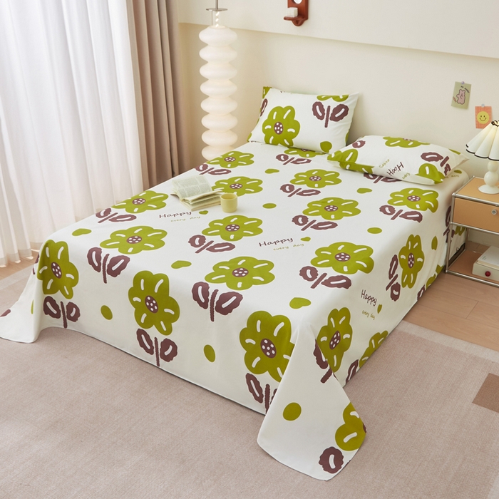 91家纺网 家纺一手货源 找家纺 首爱家纺 2025新款老粗布全棉纯棉床单三件套软凉席子 初妍