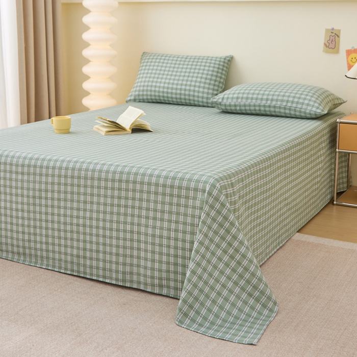 91家纺网 家纺一手货源 找家纺 首爱家纺 2025新款老粗布全棉纯棉床单三件套软凉席子 华丽