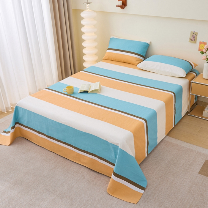 91家纺网 家纺一手货源 找家纺 首爱家纺 2025新款老粗布全棉纯棉床单三件套软凉席子 春风