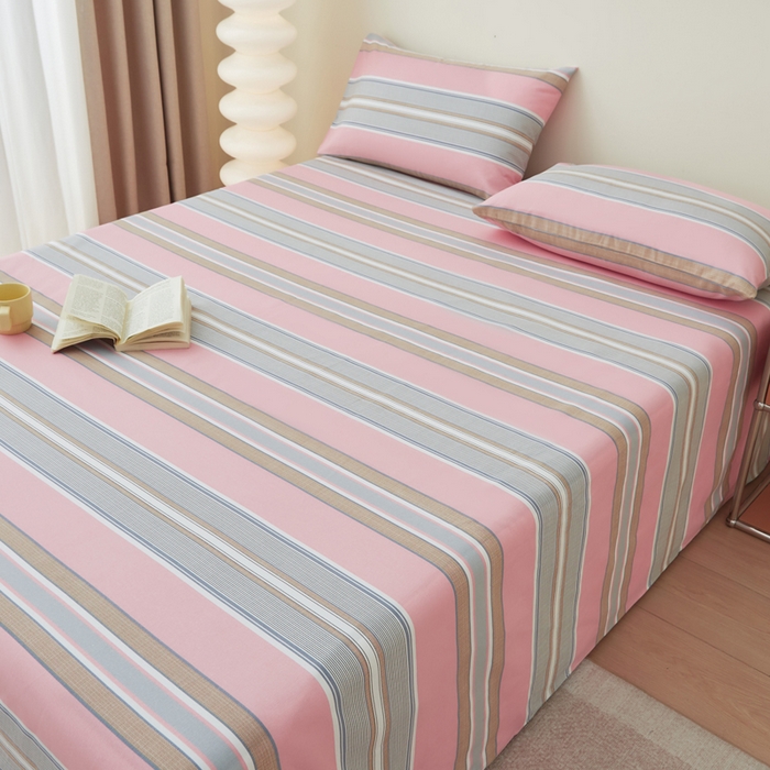 91家纺网 家纺一手货源 找家纺 首爱家纺 2025新款老粗布全棉纯棉床单三件套软凉席子 绝恋