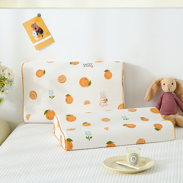 91家纺网 家纺一手货源 找家纺 良佐生活 2025春夏新款水洗天丝棉乳胶枕套 沐橙