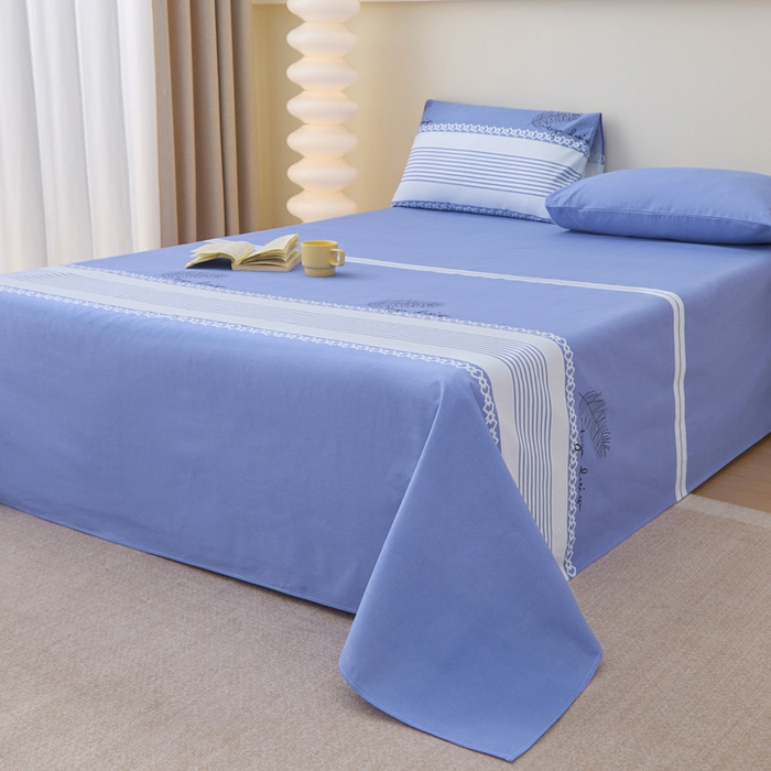 91家纺网 家纺一手货源 找家纺 首爱家纺 2025新款老粗布全棉纯棉床单三件套软凉席子 本色