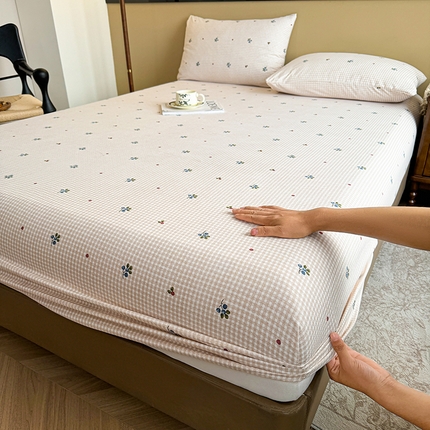 91家纺网 家纺一手货源 找家纺 （总）笠客家纺 2025加厚A类针织棉双层纱床笠小碎花床罩