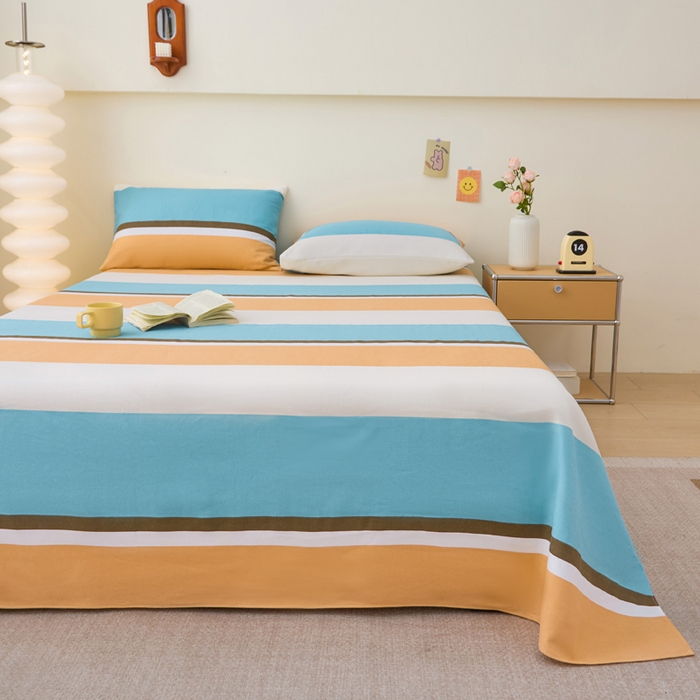 91家纺网 家纺一手货源 找家纺 金泰莱 2025新款纯棉全棉粗布床单 春风