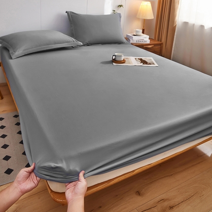 91家纺网 家纺一手货源 找家纺 （买家秀）（爆款花型 不断货）A类母婴级纯色纯棉全棉床笠三件套纯色全棉纯棉床笠全棉纯棉纯色床笠三件套 轻奢灰