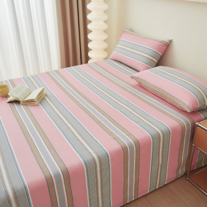 91家纺网 家纺一手货源 找家纺 首爱家纺 2025新款老粗布全棉纯棉床单三件套软凉席子 绝恋