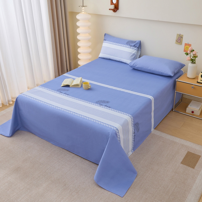 91家纺网 家纺一手货源 找家纺 首爱家纺 2025新款老粗布全棉纯棉床单三件套软凉席子 本色