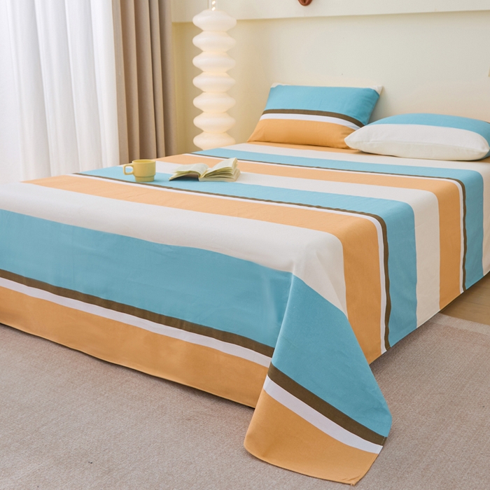 91家纺网 家纺一手货源 找家纺 首爱家纺 2025新款老粗布全棉纯棉床单三件套软凉席子 春风