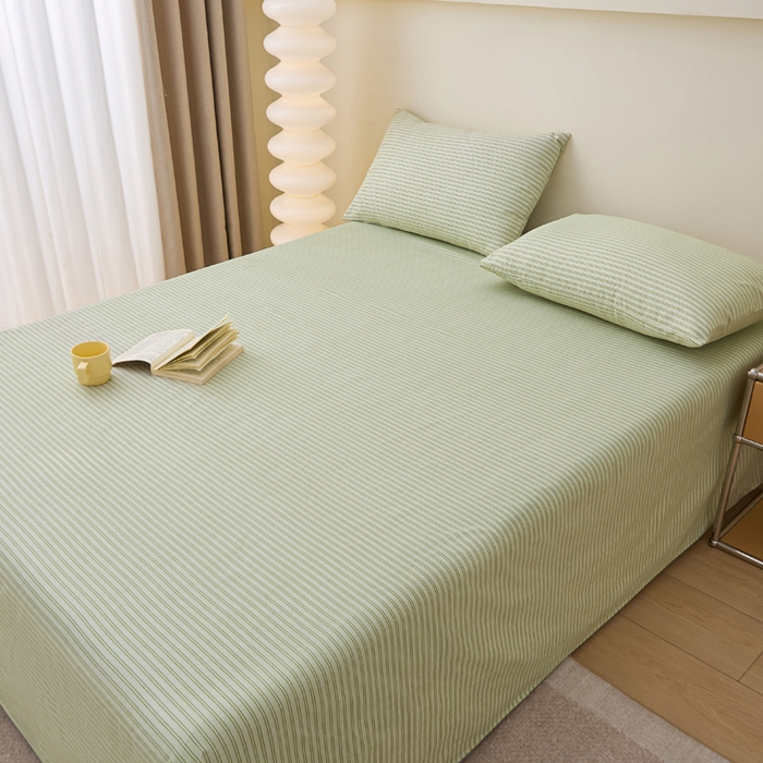 91家纺网 家纺一手货源 找家纺 首爱家纺 2025新款老粗布全棉纯棉床单三件套软凉席子 细川