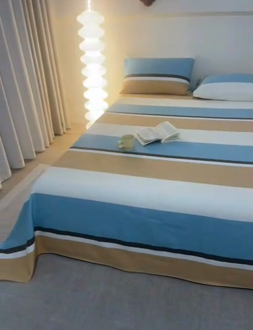 91家纺网 家纺一手货源 找家纺 金泰莱 2025新款纯棉全棉粗布床单 春风