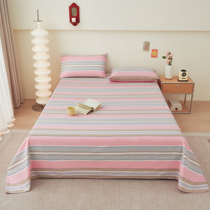 91家纺网 家纺一手货源 找家纺 首爱家纺 2025新款老粗布全棉纯棉床单三件套软凉席子 绝恋