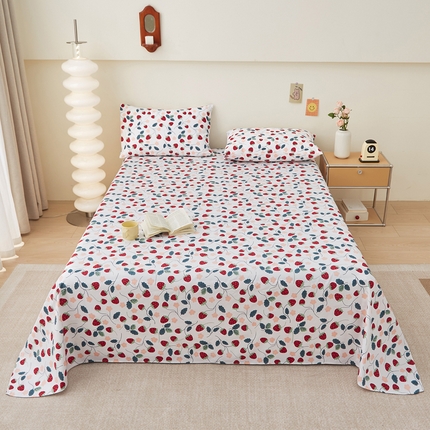 91家纺网 家纺一手货源 找家纺 棉乐町 2025新款全棉纯棉老粗布床单暖莓