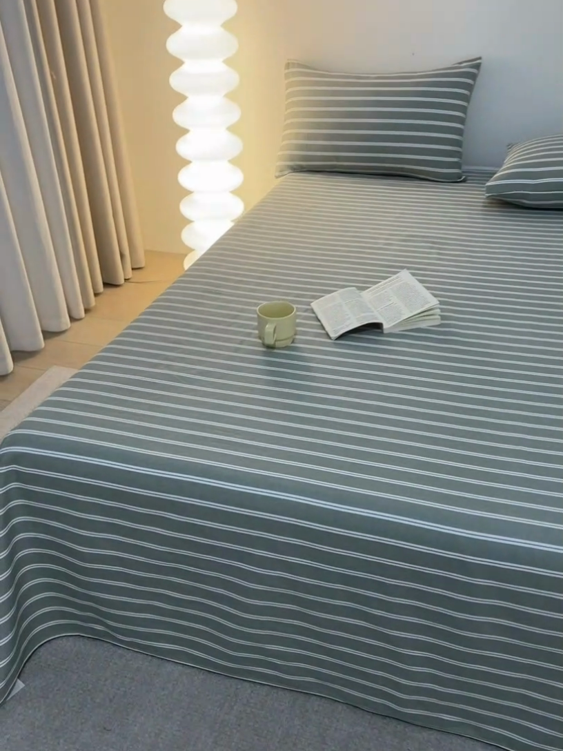 91家纺网 家纺一手货源 找家纺 首爱家纺 2025新款老粗布全棉纯棉床单三件套软凉席子 细川