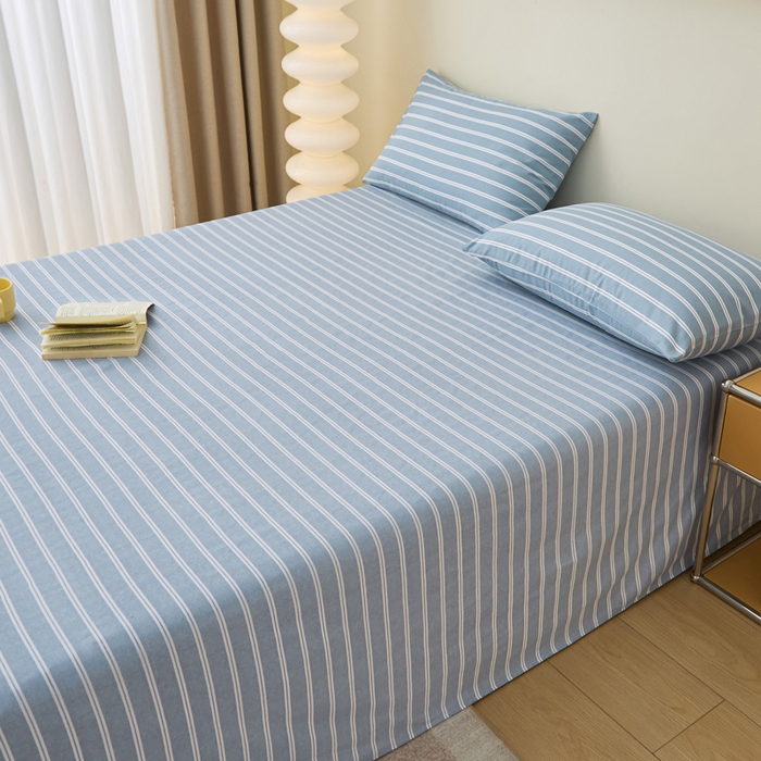 91家纺网 家纺一手货源 找家纺 首爱家纺 2025新款老粗布全棉纯棉床单三件套软凉席子 北斗