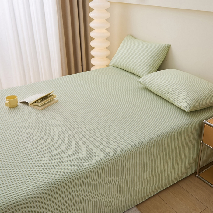 91家纺网 家纺一手货源 找家纺 首爱家纺 2025新款老粗布全棉纯棉床单三件套软凉席子 细川