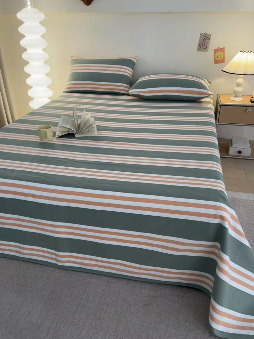 91家纺网 家纺一手货源 找家纺 首爱家纺 2025新款老粗布全棉纯棉床单三件套软凉席子 北海道