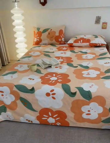 91家纺网 家纺一手货源 找家纺 棉乐町 2025新款全棉纯棉老粗布床单彩寻