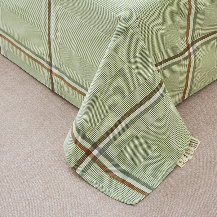 91家纺网 家纺一手货源 找家纺 首爱家纺 2025新款老粗布全棉纯棉床单三件套软凉席子 绿川