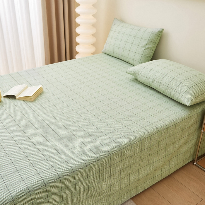 91家纺网 家纺一手货源 找家纺 首爱家纺 2025新款老粗布全棉纯棉床单三件套软凉席子 卡拉