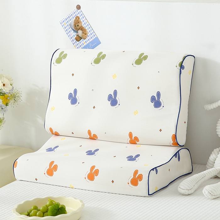 91家纺网 家纺一手货源 找家纺 良佐生活 2025春夏新款水洗天丝棉乳胶枕套 波比兔-米