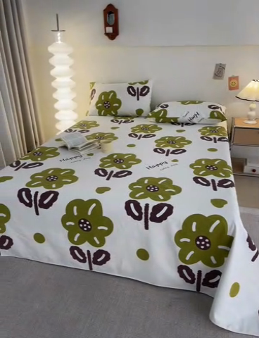 91家纺网 家纺一手货源 找家纺 金泰莱 2025新款纯棉全棉粗布床单 初妍