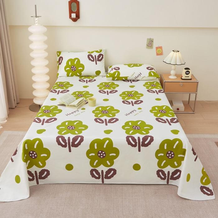 91家纺网 家纺一手货源 找家纺 首爱家纺 2025新款老粗布全棉纯棉床单三件套软凉席子 初妍