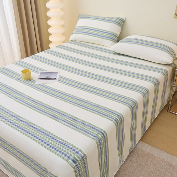 91家纺网 家纺一手货源 找家纺 首爱家纺 2025新款老粗布全棉纯棉床单三件套软凉席子 满江