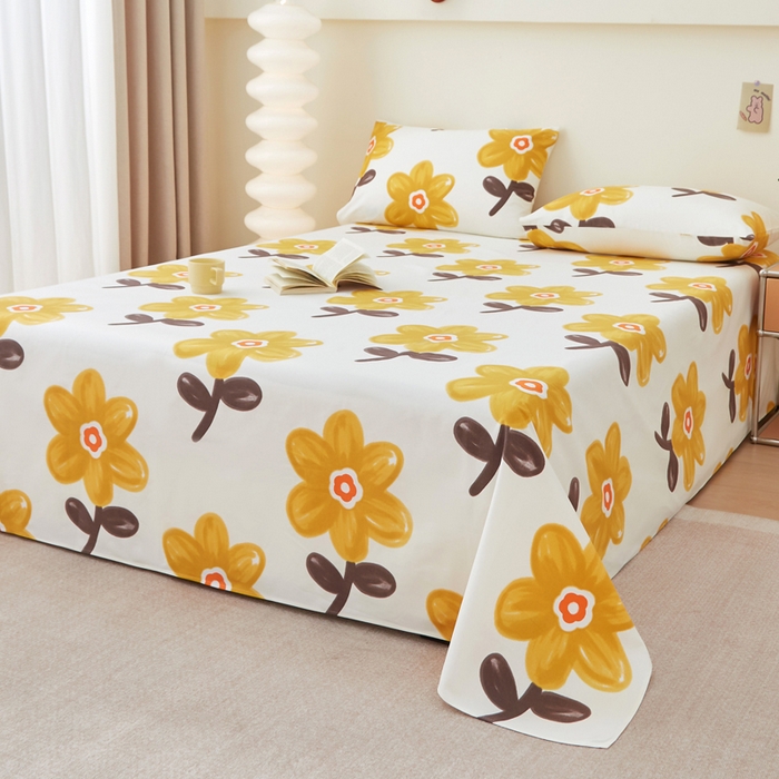 91家纺网 家纺一手货源 找家纺 首爱家纺 2025新款老粗布全棉纯棉床单三件套软凉席子 陌微