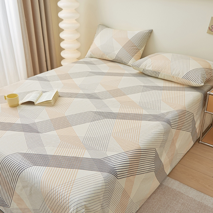 91家纺网 家纺一手货源 找家纺 首爱家纺 2025新款老粗布全棉纯棉床单三件套软凉席子 素笺