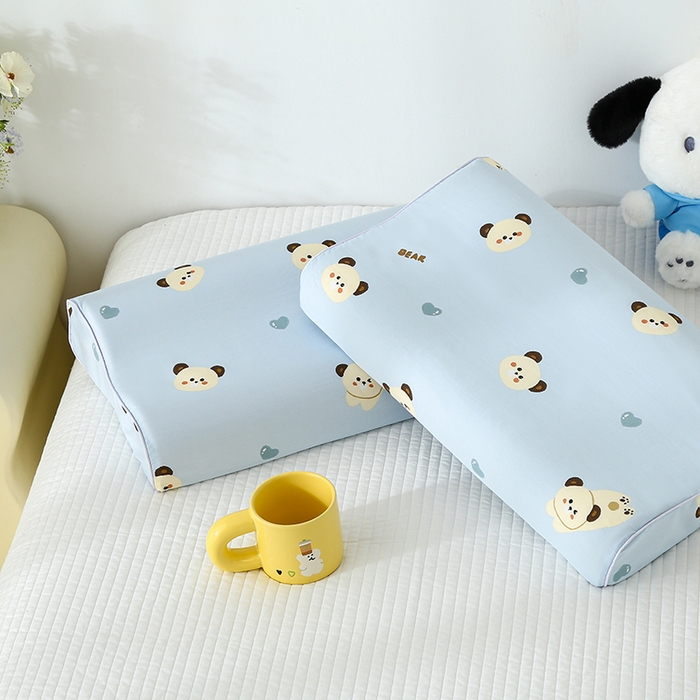 91家纺网 家纺一手货源 找家纺 良佐生活 2025春夏新款水洗天丝棉乳胶枕套 小奶狗-兰