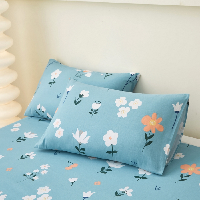 91家纺网 家纺一手货源 找家纺 首爱家纺 2025新款老粗布全棉纯棉床单三件套软凉席子 青森