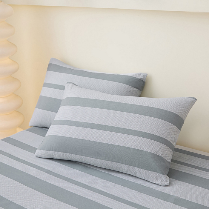 91家纺网 家纺一手货源 找家纺 首爱家纺 2025新款老粗布全棉纯棉床单三件套软凉席子 柒墨