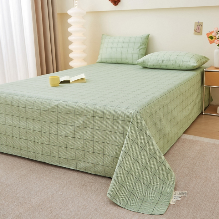 91家纺网 家纺一手货源 找家纺 首爱家纺 2025新款老粗布全棉纯棉床单三件套软凉席子 卡拉