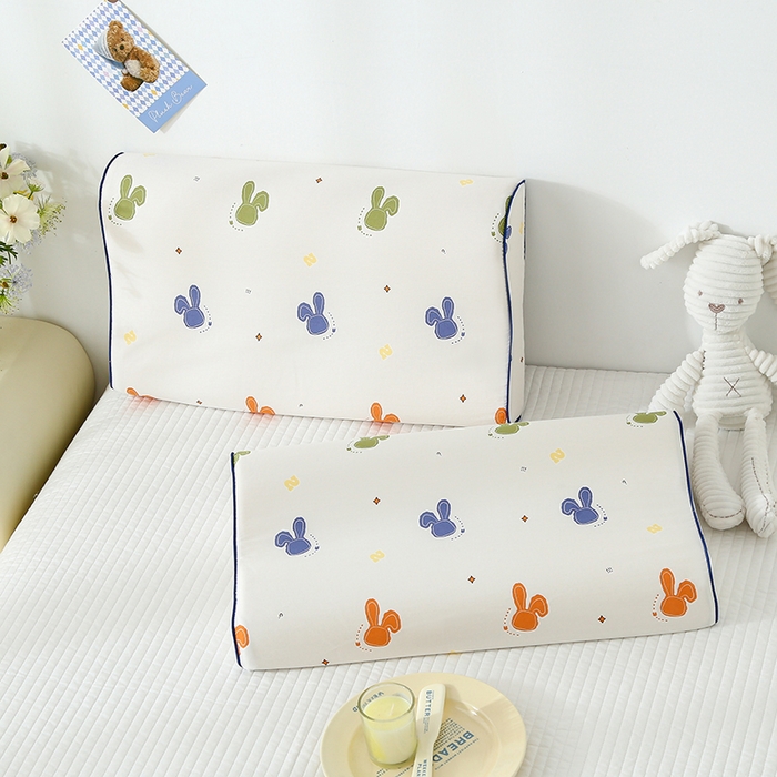 91家纺网 家纺一手货源 找家纺 良佐生活 2025春夏新款水洗天丝棉乳胶枕套 波比兔-米