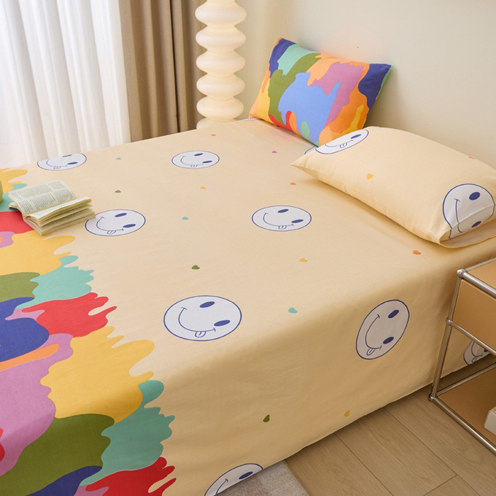 91家纺网 家纺一手货源 找家纺 棉乐町 2025新款全棉纯棉老粗布床单夕晴