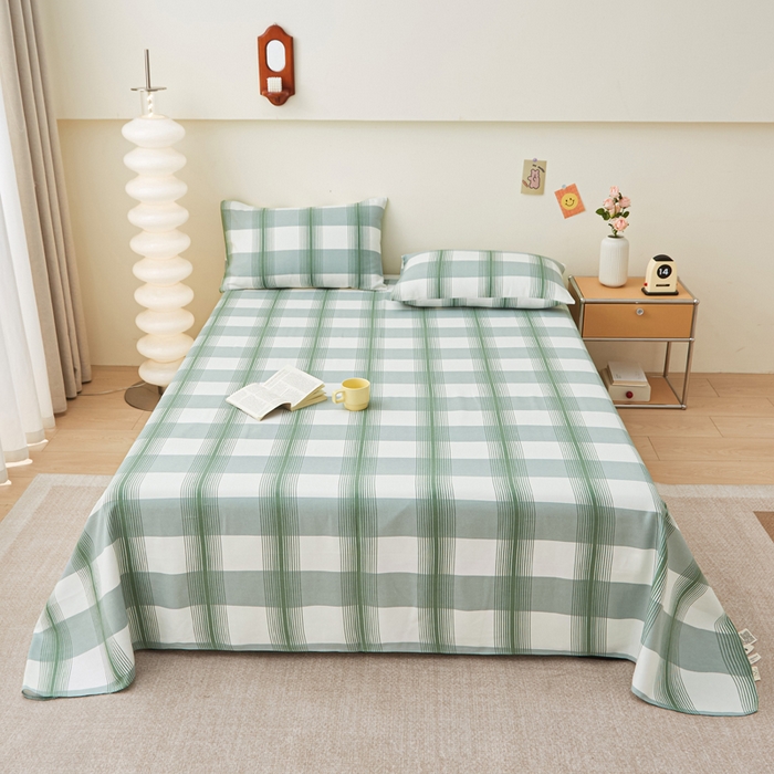 91家纺网 家纺一手货源 找家纺 首爱家纺 2025新款老粗布全棉纯棉床单三件套软凉席子 本真