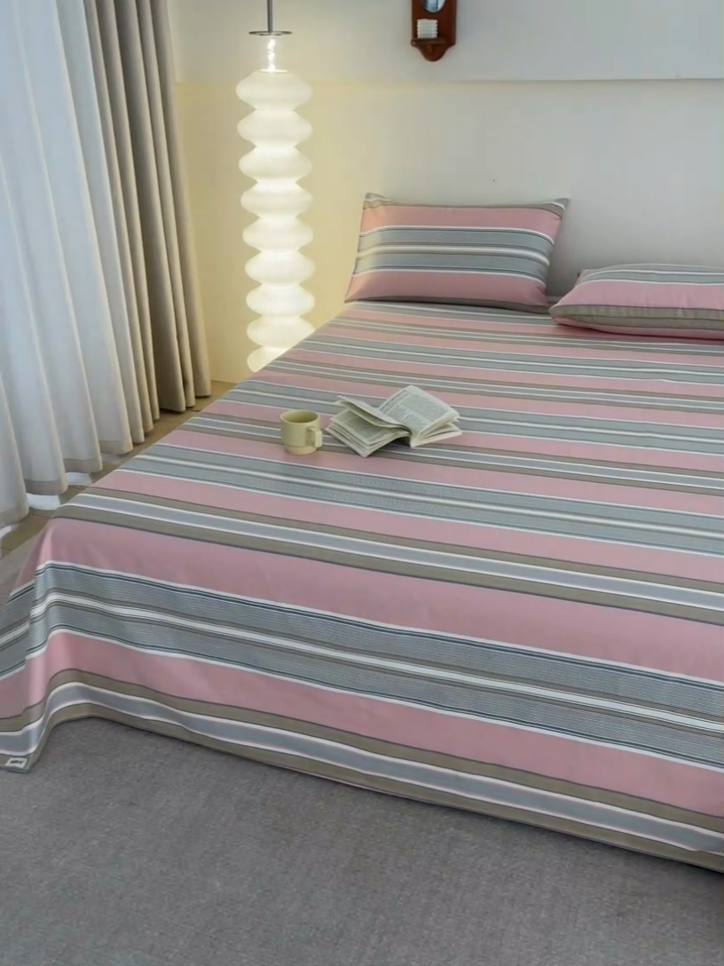 91家纺网 家纺一手货源 找家纺 首爱家纺 2025新款老粗布全棉纯棉床单三件套软凉席子 绝恋