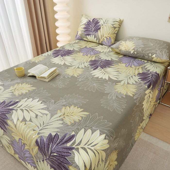 91家纺网 家纺一手货源 找家纺 首爱家纺 2025新款老粗布全棉纯棉床单三件套软凉席子 秀颜