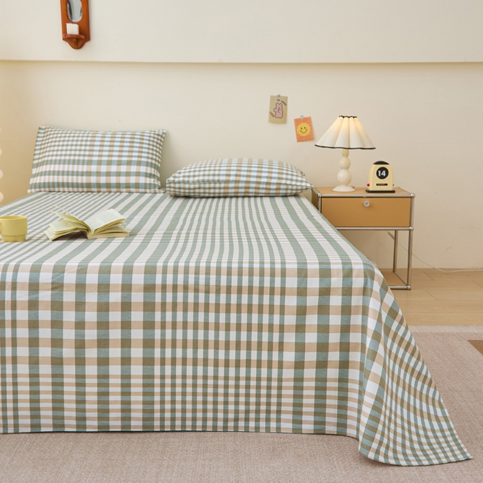 91家纺网 家纺一手货源 找家纺 棉乐町 2025新款全棉纯棉老粗布床单澜庭