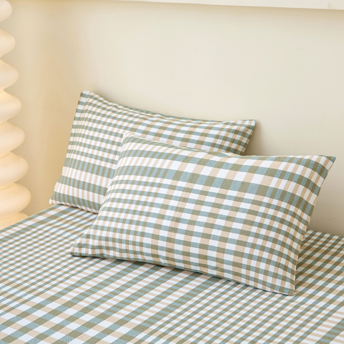 91家纺网 家纺一手货源 找家纺 首爱家纺 2025新款老粗布全棉纯棉床单三件套软凉席子 澜庭