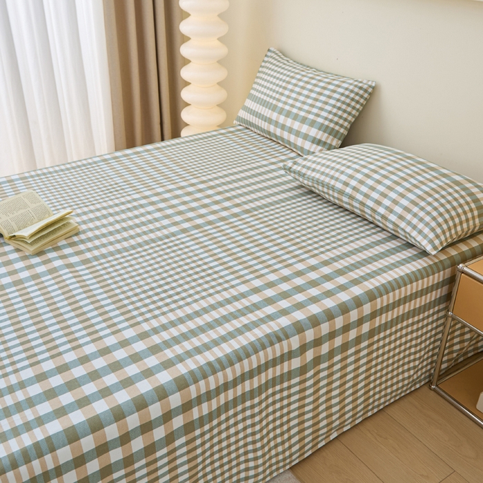 91家纺网 家纺一手货源 找家纺 首爱家纺 2025新款老粗布全棉纯棉床单三件套软凉席子 澜庭