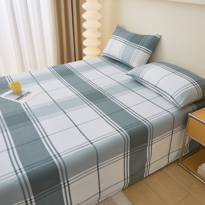 91家纺网 家纺一手货源 找家纺 首爱家纺 2025新款老粗布全棉纯棉床单三件套软凉席子 朴素