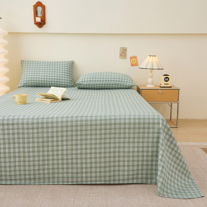 91家纺网 家纺一手货源 找家纺 首爱家纺 2025新款老粗布全棉纯棉床单三件套软凉席子 华丽