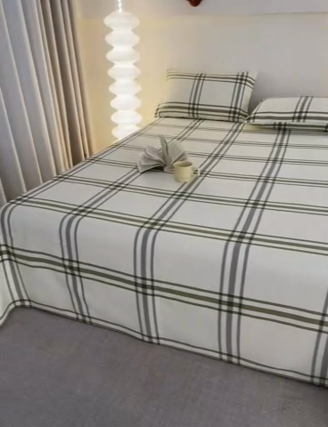 91家纺网 家纺一手货源 找家纺 棉乐町 2025新款全棉纯棉老粗布床单绿野