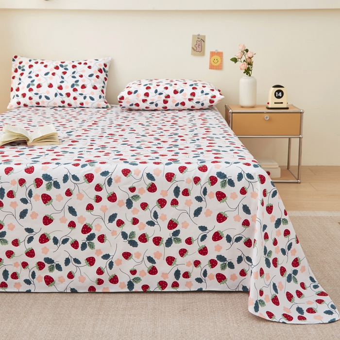 91家纺网 家纺一手货源 找家纺 棉乐町 2025新款全棉纯棉老粗布床单暖莓