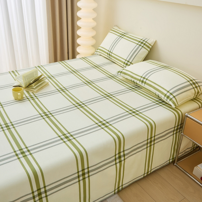 91家纺网 家纺一手货源 找家纺 棉乐町 2025新款全棉纯棉老粗布床单绿野