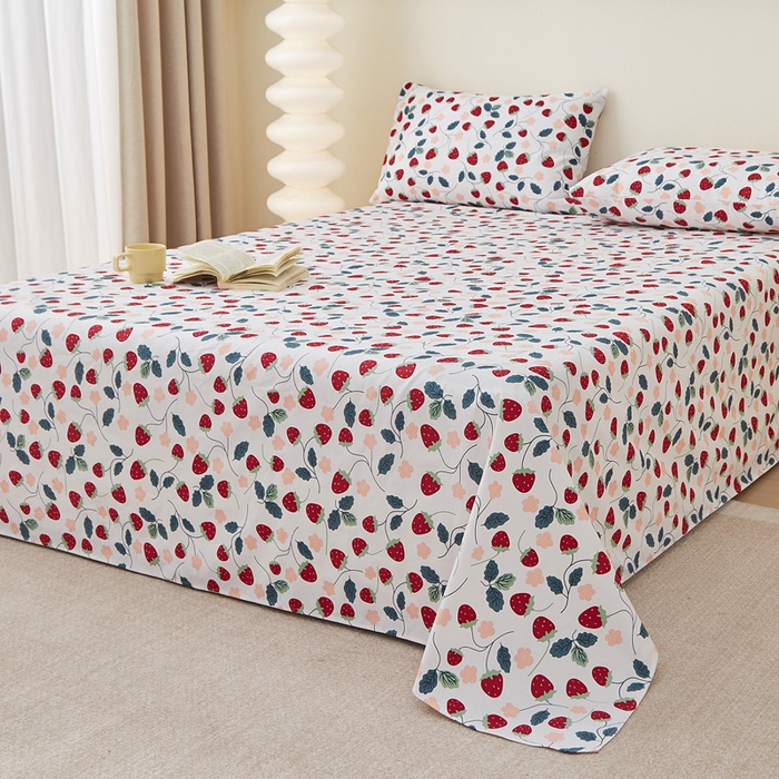 91家纺网 家纺一手货源 找家纺 首爱家纺 2025新款老粗布全棉纯棉床单三件套软凉席子暖莓