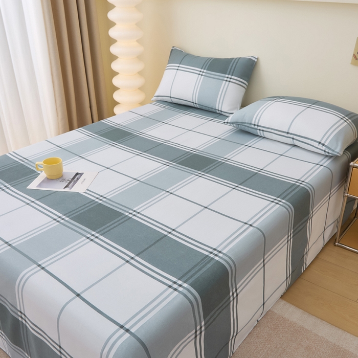 91家纺网 家纺一手货源 找家纺 首爱家纺 2025新款老粗布全棉纯棉床单三件套软凉席子 朴素