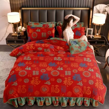 91家纺网 家纺一手货源 找家纺 （总）绒耀 2025新款高克重牛奶绒四件套保暖四件套直播爆款电商爆款